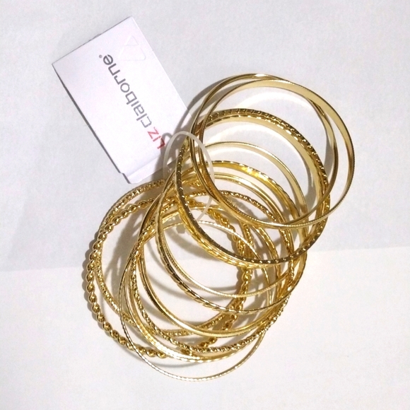 Gold-Tone Textured Bangle Set - Picture 3 of 5